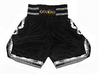 Boxing Trunks : KNBSH-201-Black-Silver